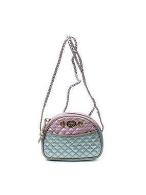 Gucci Trapuntata Mini Camera Crossbody Light Pink Light Blue Matelasse Metallic